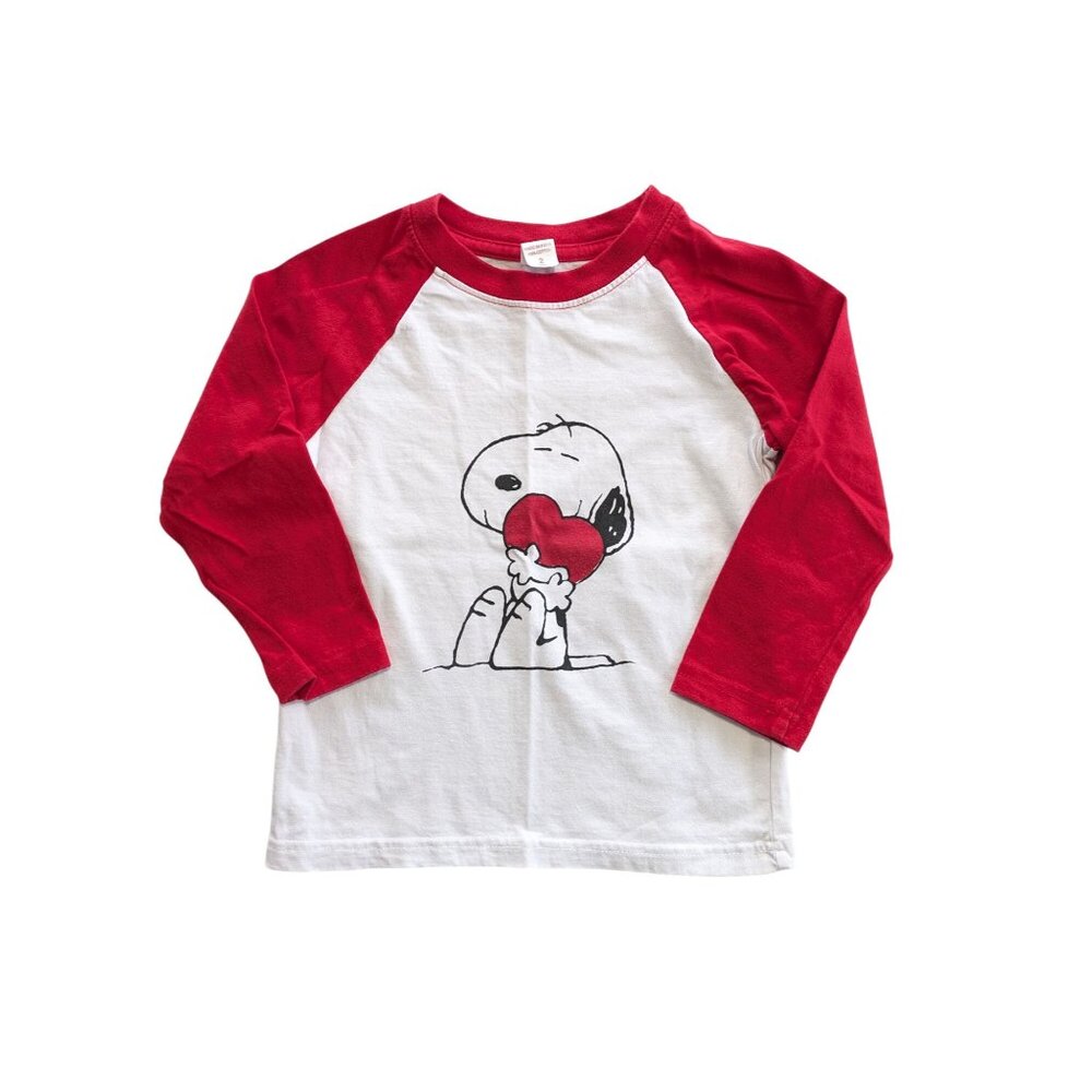 Custom printed snoopy and heart toddler tee
